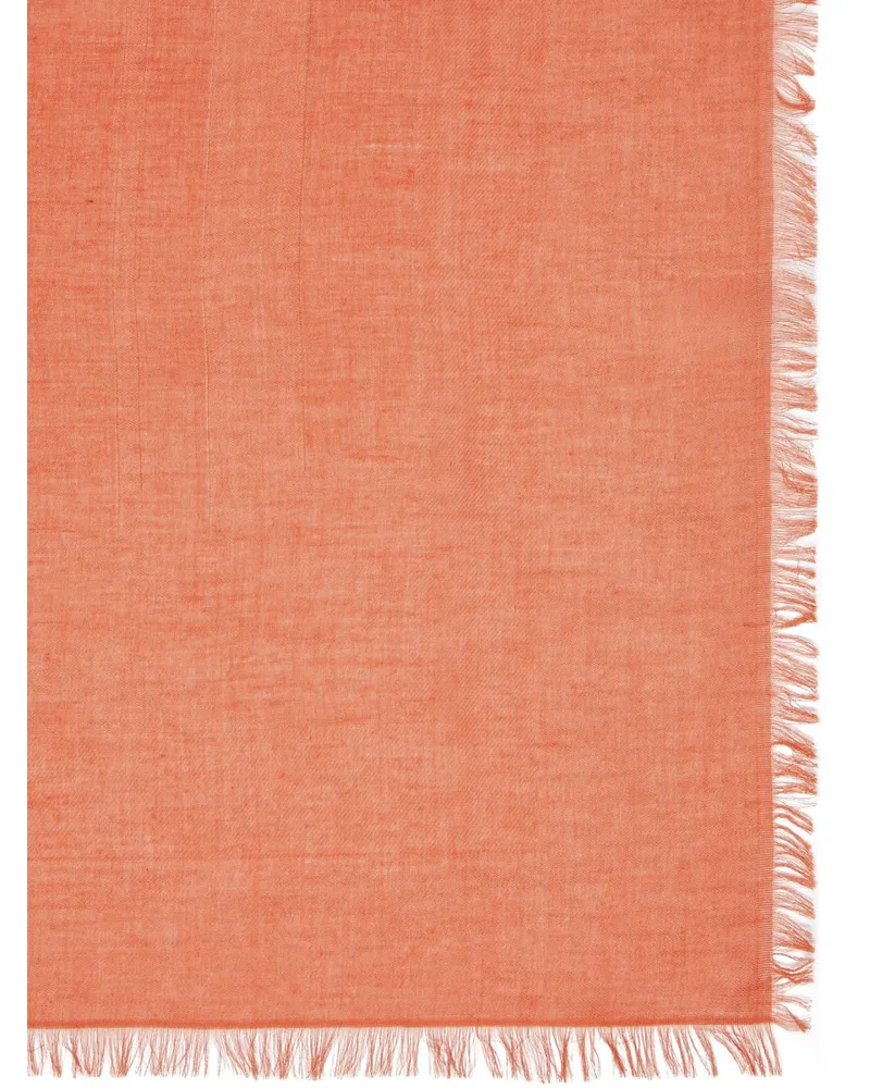 Max Mara Cotton Jacquard Shawl — Orange Orange