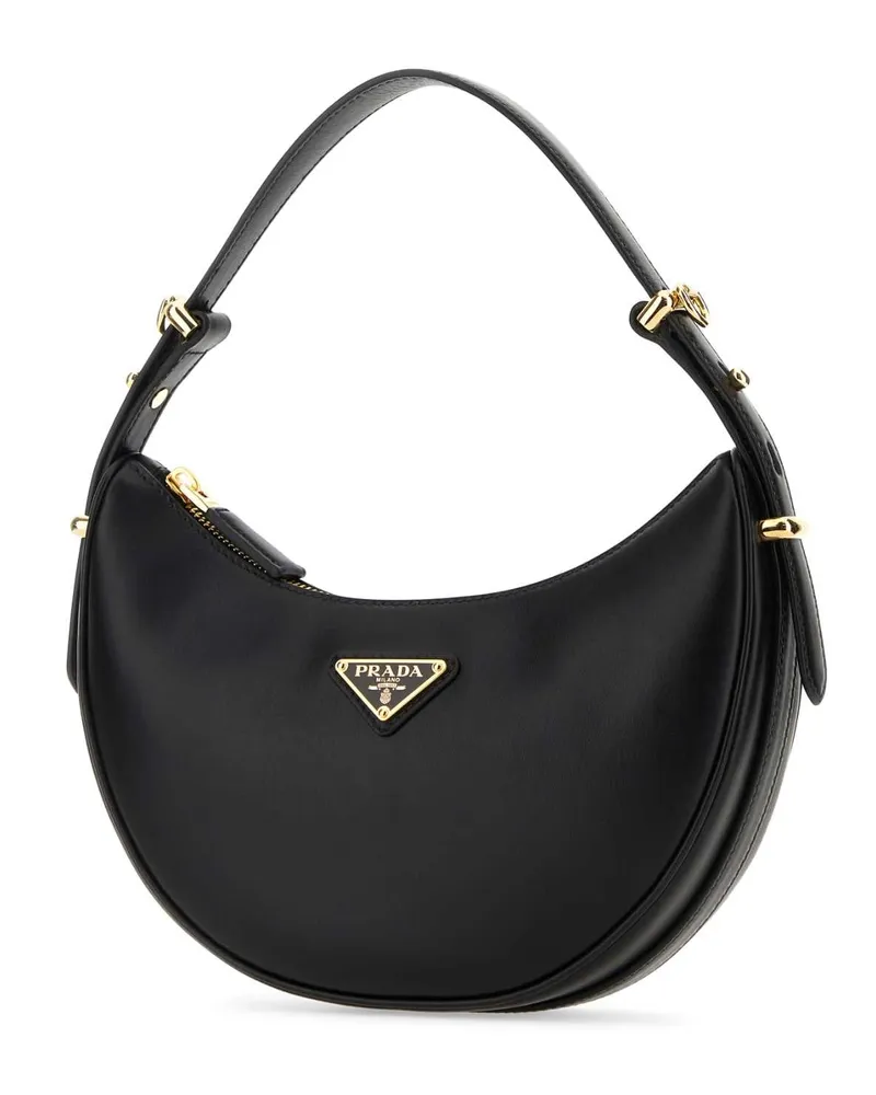 Prada Women's Black Leather Arquã¨ Handbag Nero Vitello Borse A Mano Bag Black