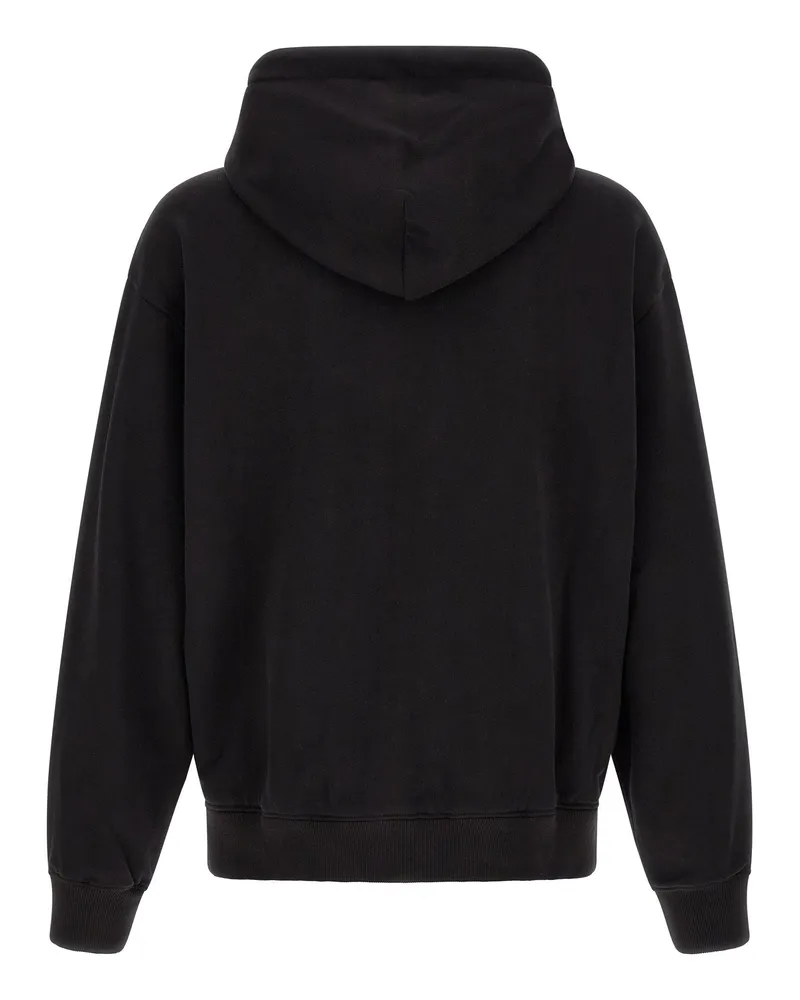 Dolce & Gabbana Logo-Embroidered Cotton Hoodie — Black Black
