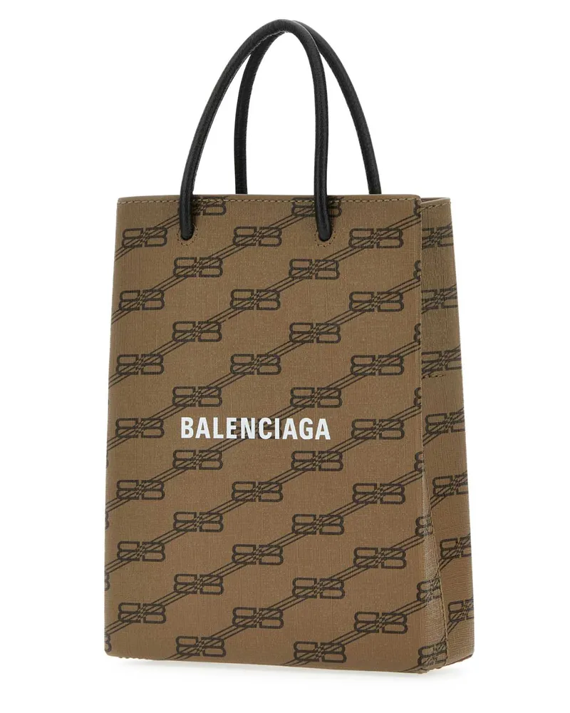 Balenciaga Women's Printed Canvas Phone Case 2762 Cover Accessory Beige