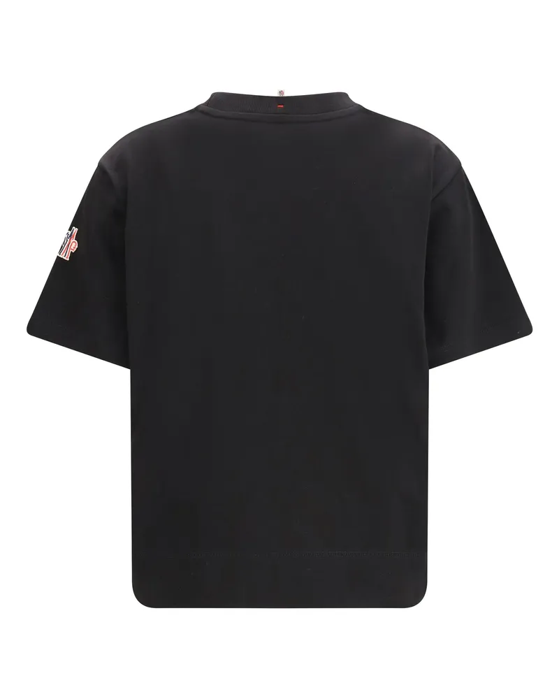 Moncler Women's Logo Cotton T-Shirt Black T-Shirts And Polos Black