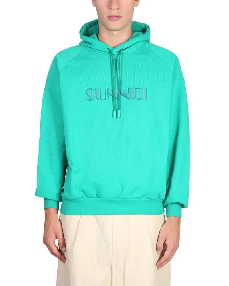 SUNNEI Logo Cotton Sweatshirt — Green Green
