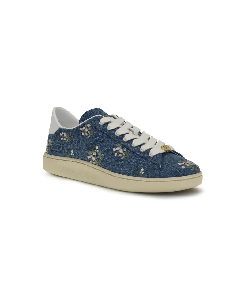 Valentino Garavani Women's Blue Fabric Low Top Sneakers Blue