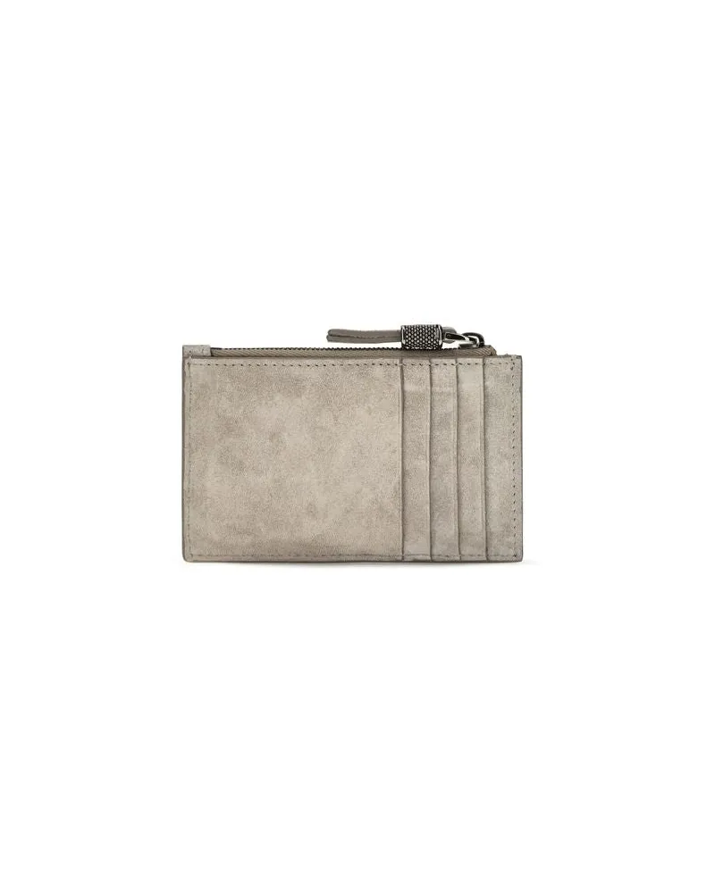 Brunello Cucinelli Calf Leather Wallet — Grey Grey