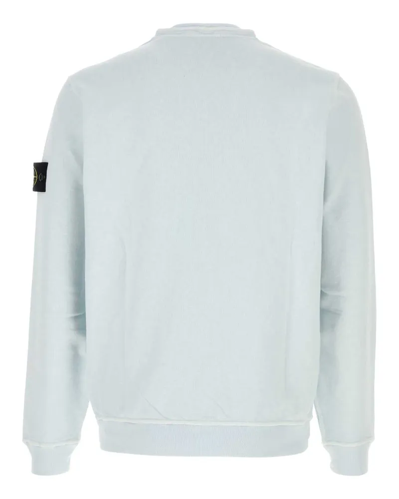 Stone Island Men's Pastel Light-Blue Cotton Sweatshirt Skyblue Exterior: Felpe Sweater Blue