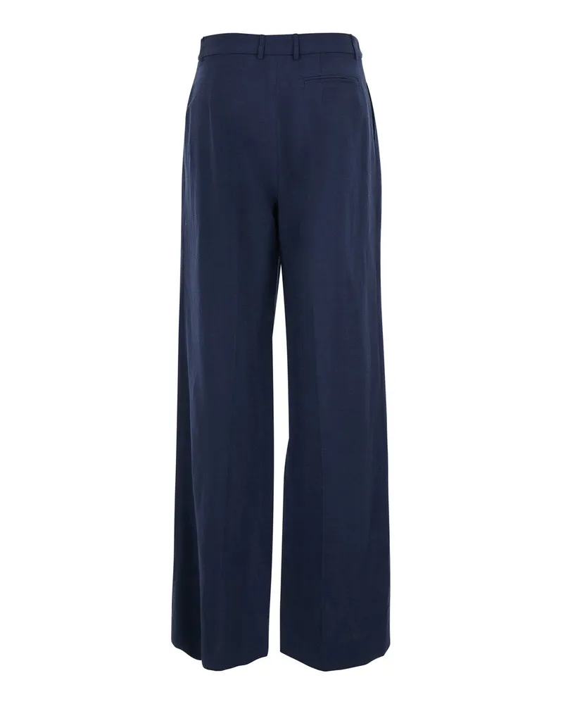 ..,merci Women's Trousers High-Waist Blue Cotton Blue