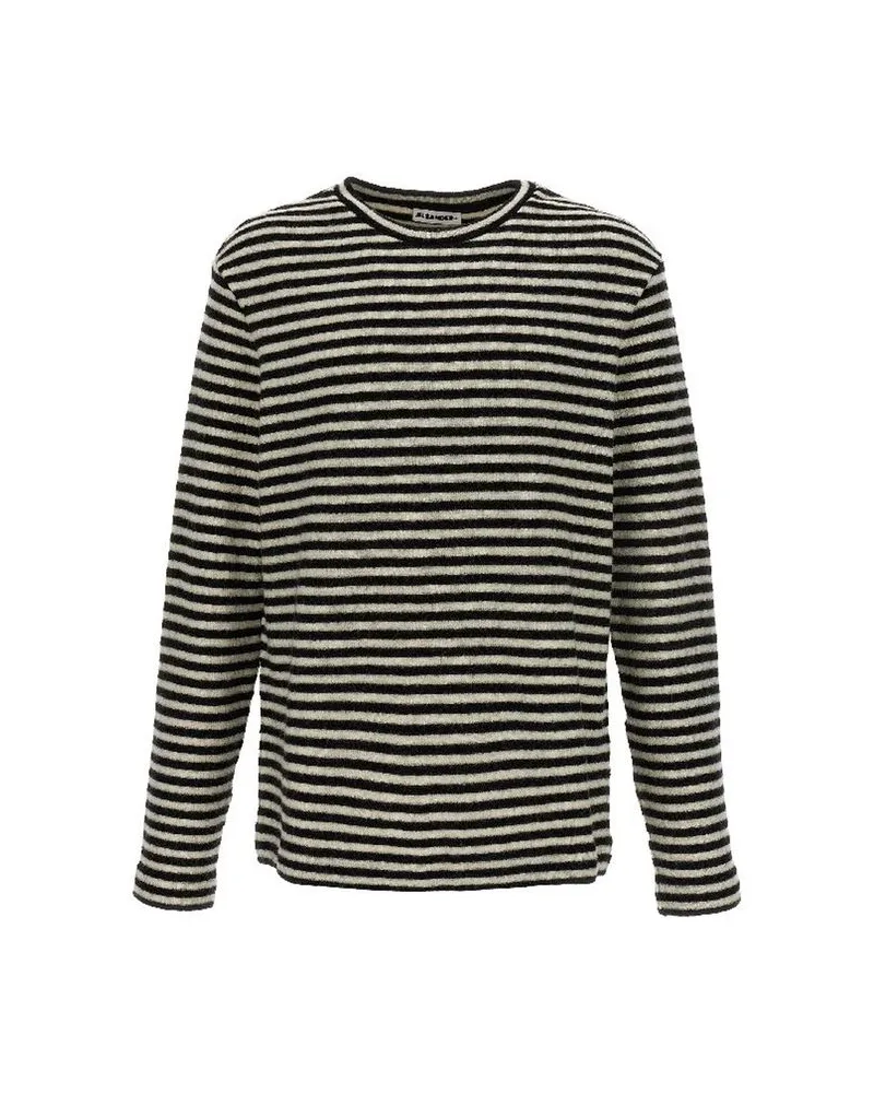 Jil Sander Striped Wool Shirt — Black Black
