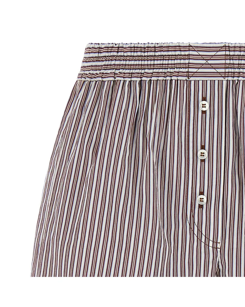 Brunello Cucinelli Striped Silk and Cotton Shorts — White White
