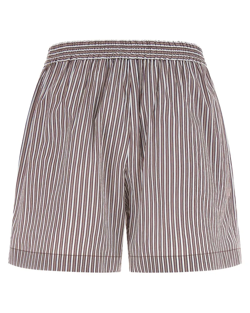 Brunello Cucinelli Striped Silk and Cotton Shorts — White White