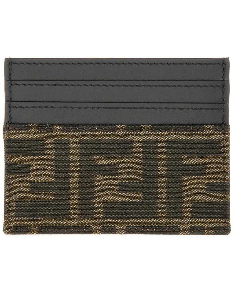 Fendi Leather Card Case — Brown Brown