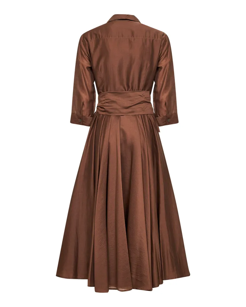 Blanca Women's Midi Shirtdress Allia Brown Lyocell Dress Brown