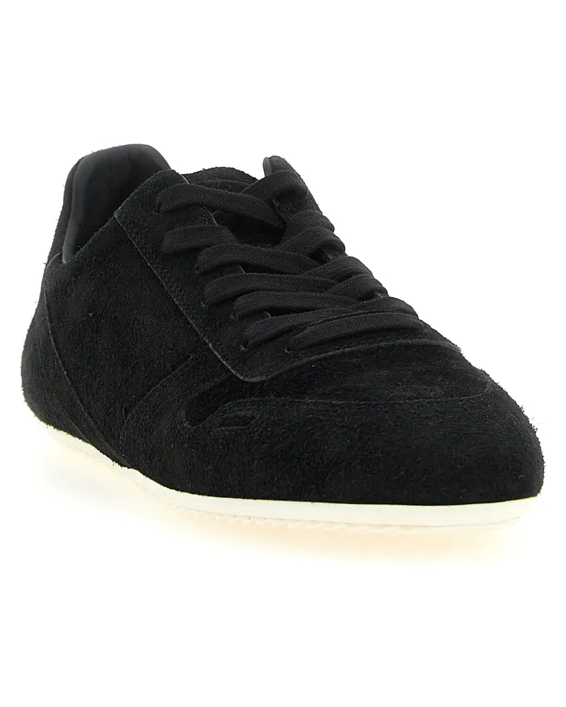 Rick Owens Men's Bicolor Calfskin Low Top Sneakers Black