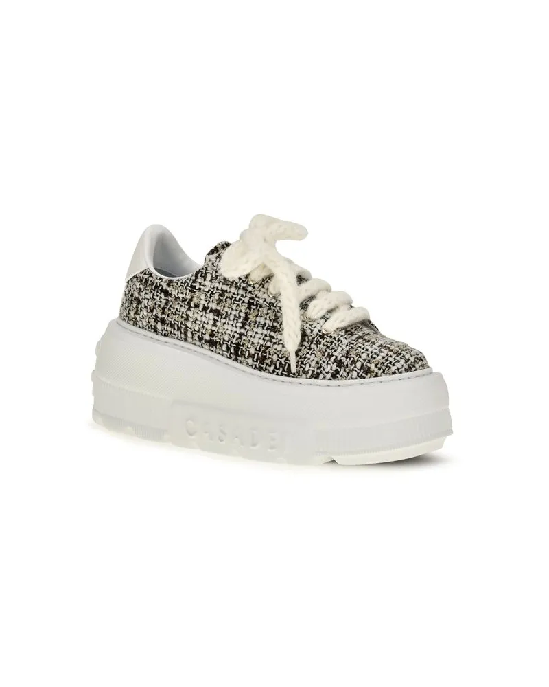 Casadei Women's Multicolor Fabric Platform Sneakers Multicolor