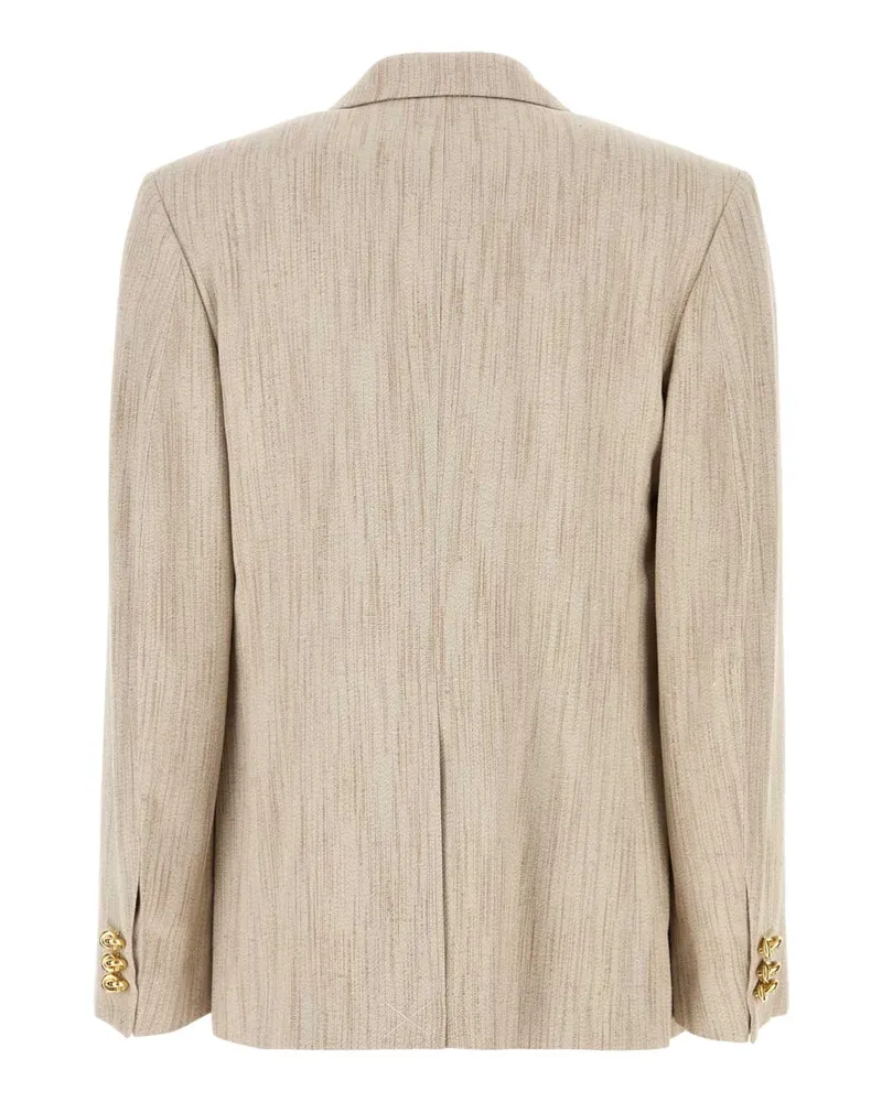 Bottega Veneta Women's Fiammata Blazer Beige Viscose Polyester Silk Blazers Beige