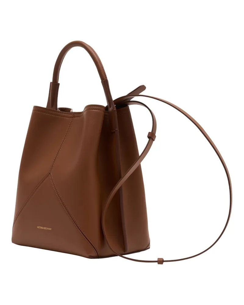 Victoria Beckham Women's Victoria Bucket Purse - Beckham Leather Brown Calfskin Bags Handbags-Purses Brown