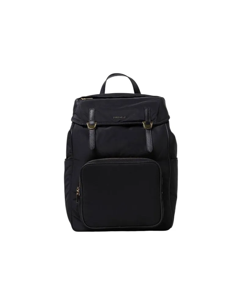 Coccinelle Women's Backpack Black Polyester Cowhide Black