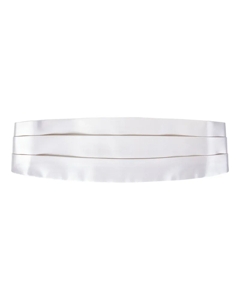 Tom Ford Men's Cummerbund White Silk Belt White