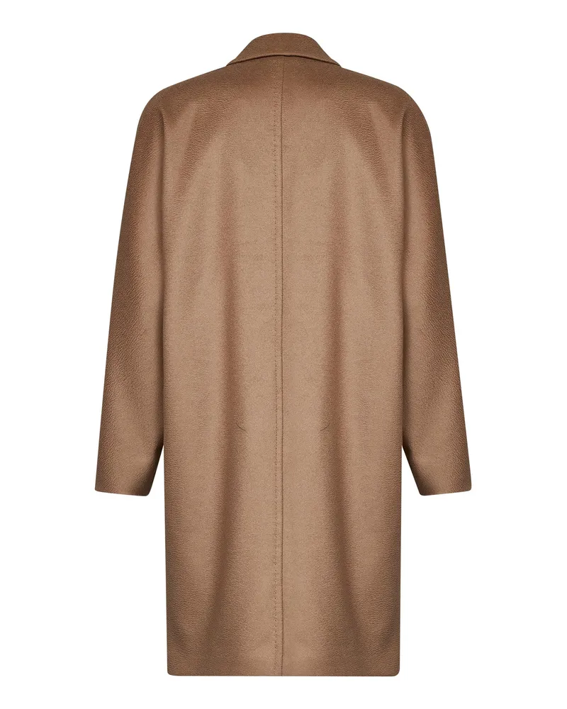 Max Mara Women's Midi Double-Breasted Coat Camel Virgin Wool Camel