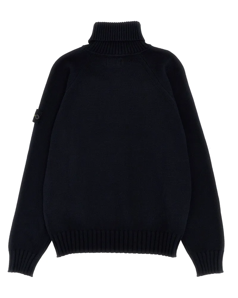 Stone Island Logo-Badged Cotton Blend Sweater — Black Black