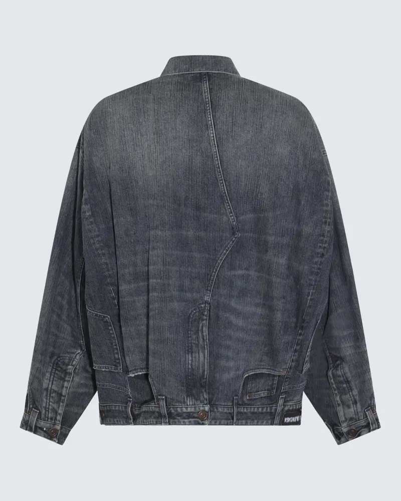 Balenciaga Men Jackets Blue _co Gray