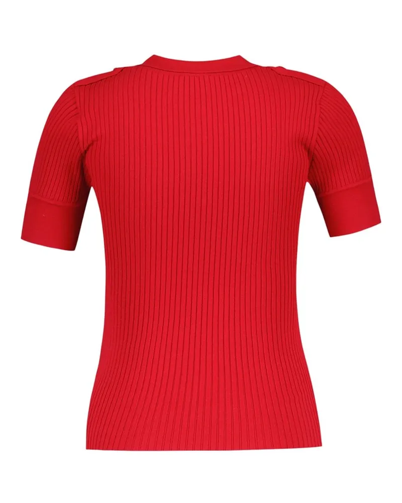 Courrèges Women Ribbed Cotton Polo Red Red