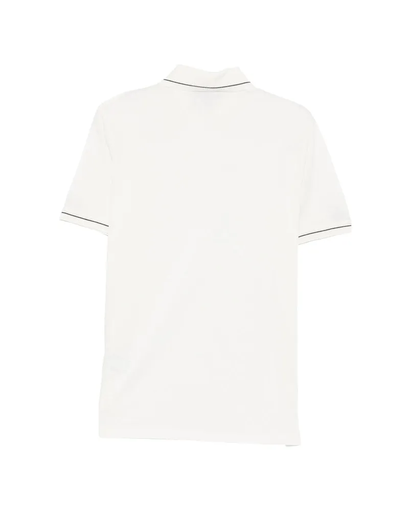 Emporio Armani Cotton Piqué with Contrast Trim Polo Shirt — White White
