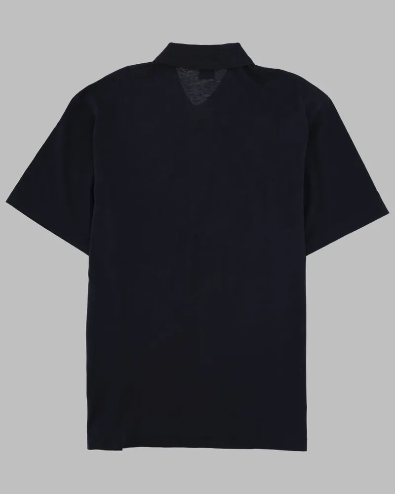 HUGO BOSS Cotton-Linen Blend Polo Shirt — Blue Blue