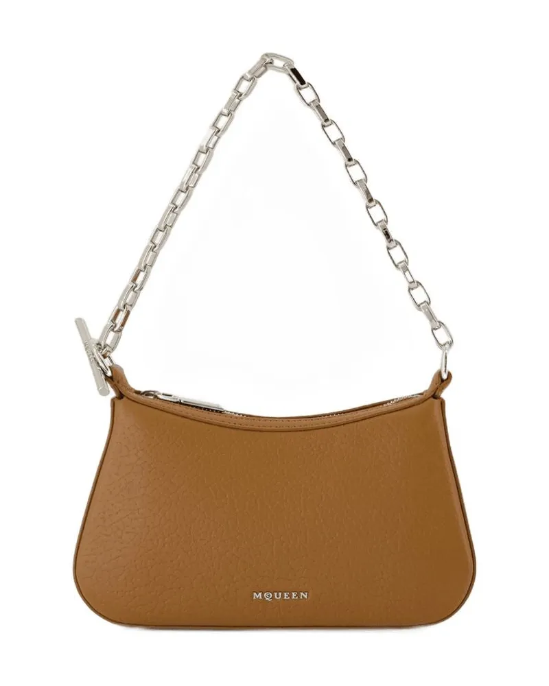 Alexander McQueen Women's T-Bar Mini Purse -  Leather Brown Lambskin Bags Handbags-Purses Brown