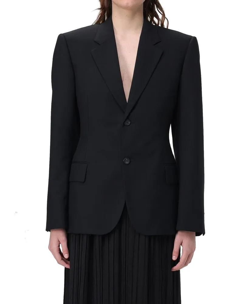 Balenciaga Women's Black Wool Jackets And Coat Clothing Black