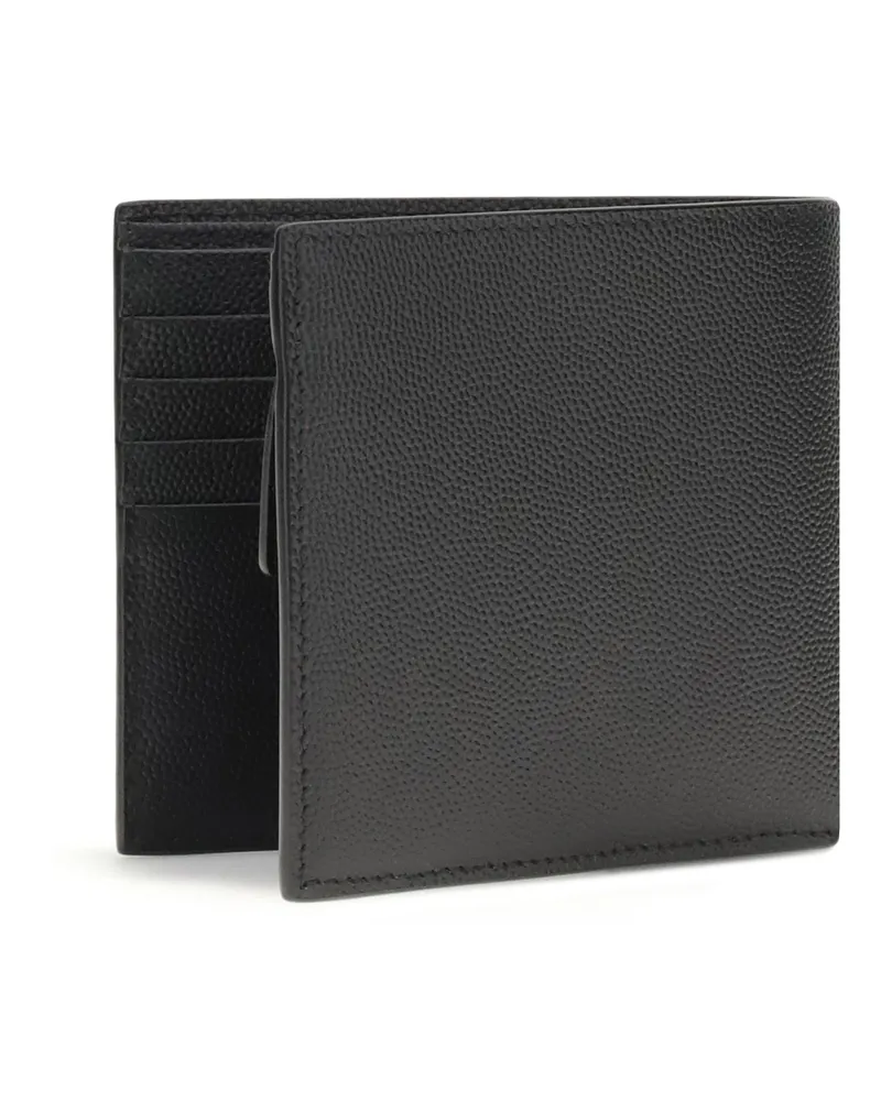 Saint Laurent Men's Leather Billfold Wallet Black Calf Umbrellas Black