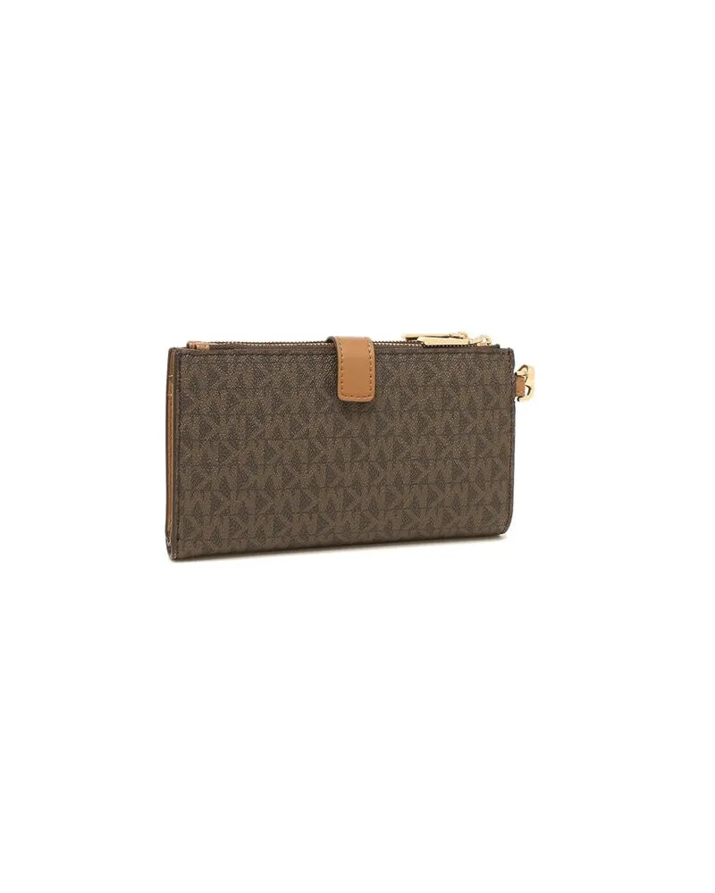 Michael Kors Women's Pouch Brown Coated Canvas Bags - Pouches Brown