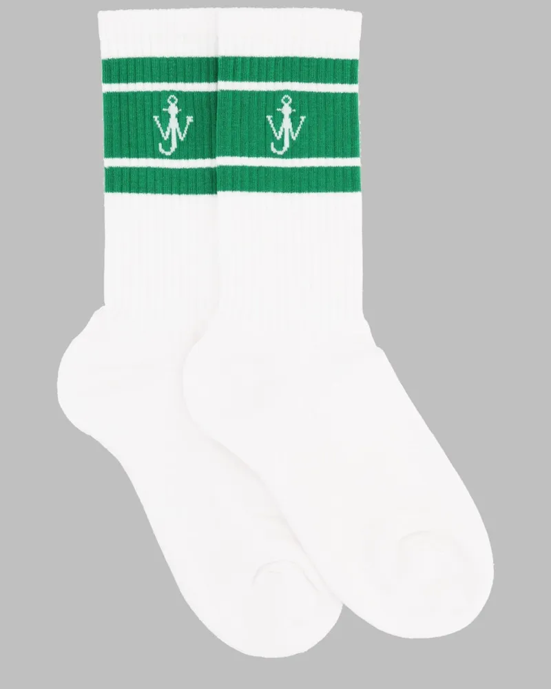 J.W.Anderson Women's Socks Logo White Cotton Blend White