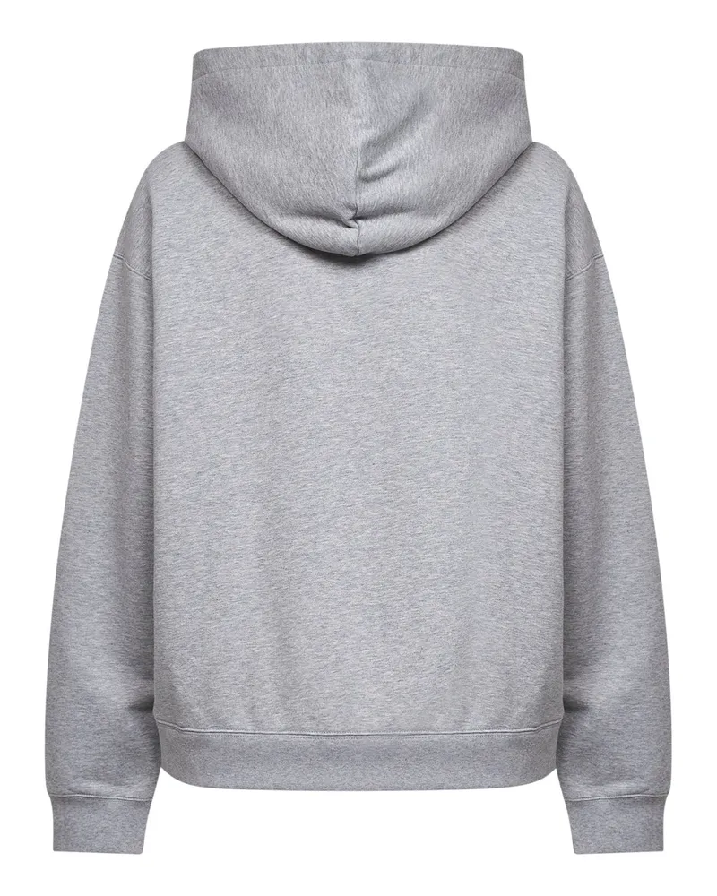 Gucci Women's Cotton Hoodie With Pleated Insert Grey Sweatshirts Sweater Gray