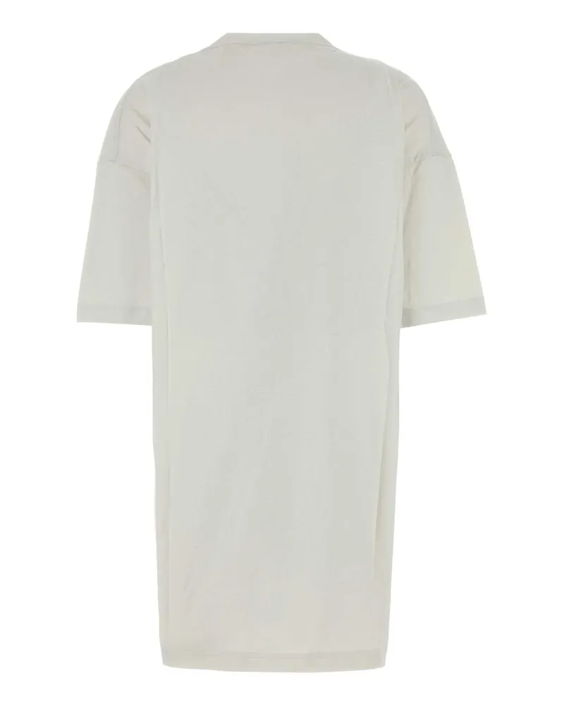 Balenciaga Women's Light Grey Cotton T-Shirt Dress Dirty White Exterior: Abiti White