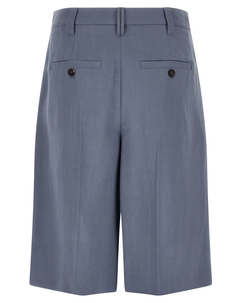 Brunello Cucinelli Women's Blue Viscose Bermuda Shorts Blue