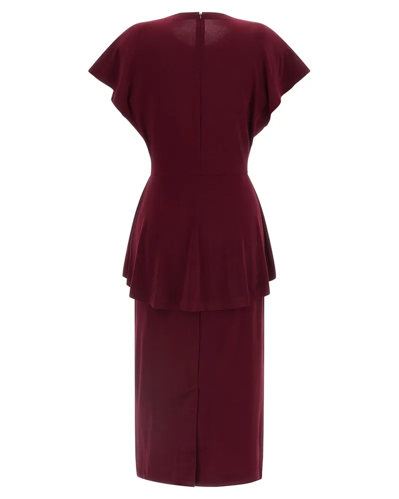 Norma Kamali Women's Bordeaux Polyester Midi Dress Bordeaux