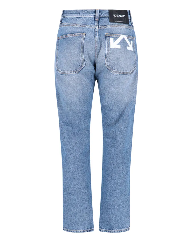 OFF-WHITE Men's Jeans Blue Cotton Blue
