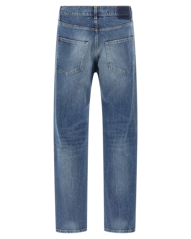 Maison Margiela Men's Blue Cotton Straight-Leg Jeans Clothing Blue