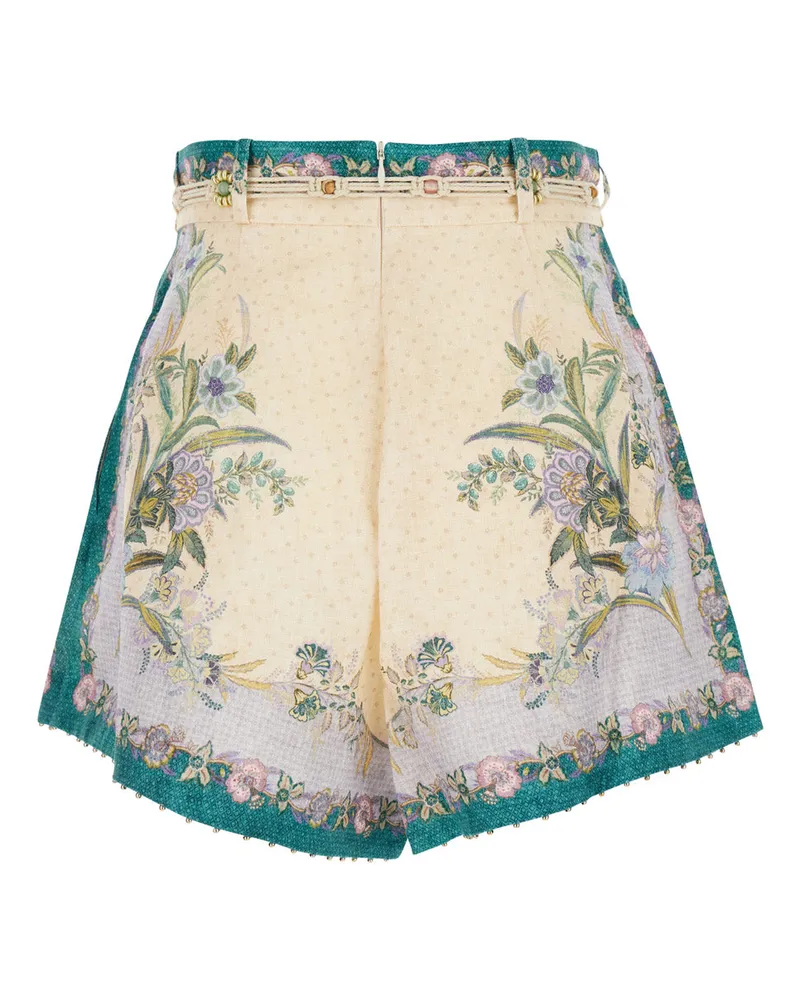 Zimmermann Women's Shorts Indra Multicolour Linen Multicolor