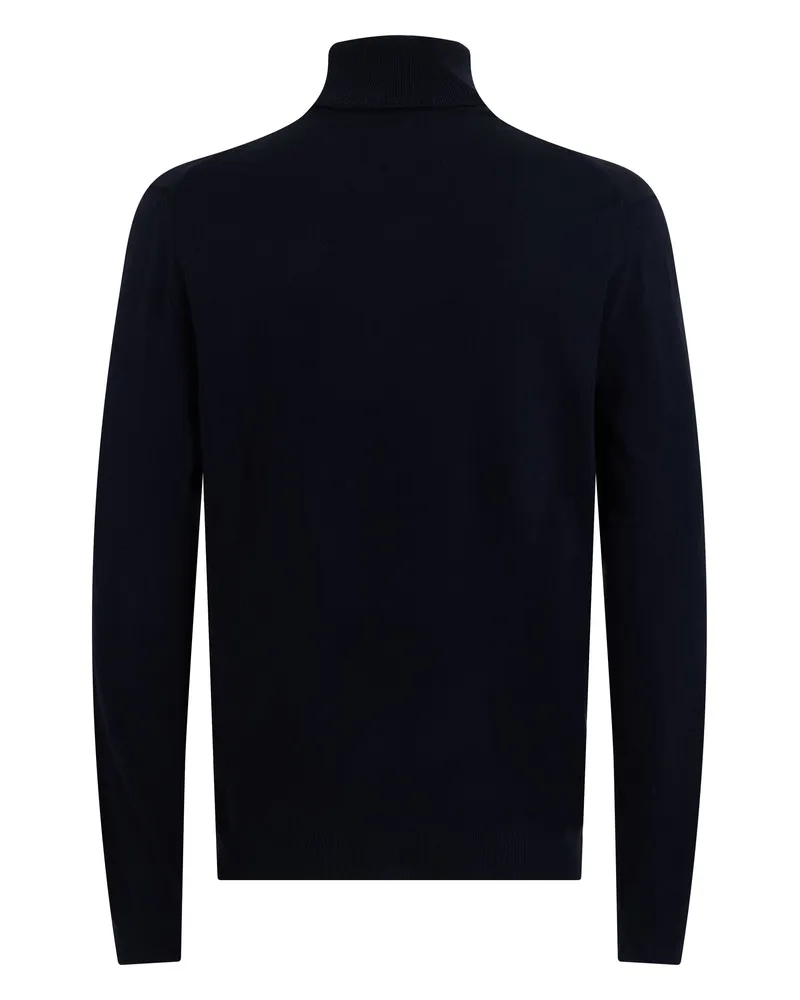 Slowear Men's Turtleneck Sweater Blue Virgin Wool Blue