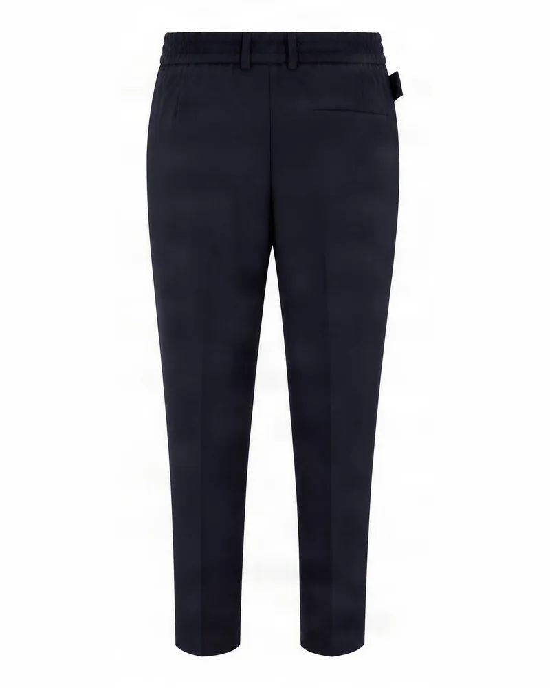 HUGO BOSS Virgin Wool Tapered Trousers — Navy Navy