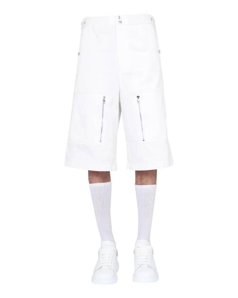 Alexander McQueen Japanese Gabardine Cotton Bermudas — White White