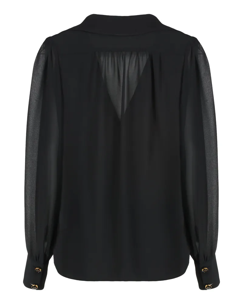 Elisabetta Franchi Women's Shirt Georgette Black Polyester Blouses Black