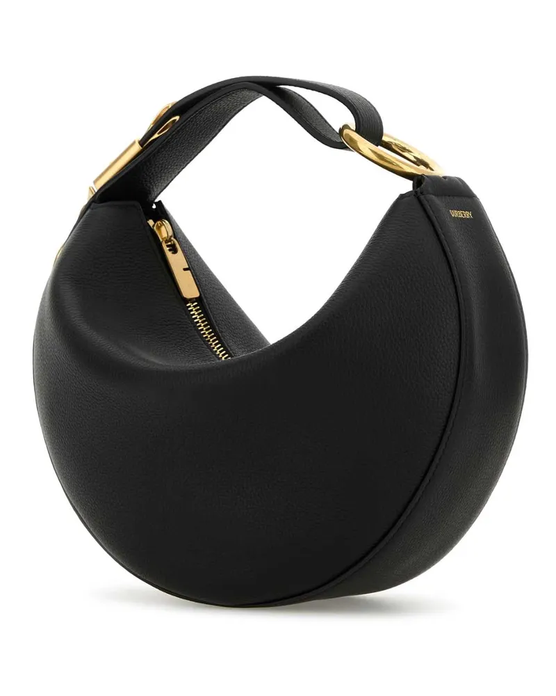 Burberry Crescent Leather Shoulder Bag — Black Black