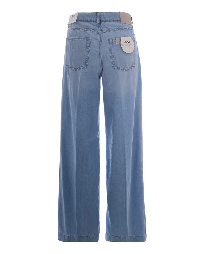 Liu Jo Women's Flared Jeans Denim Blue-Light Emerald Cotton Blue/light Blue