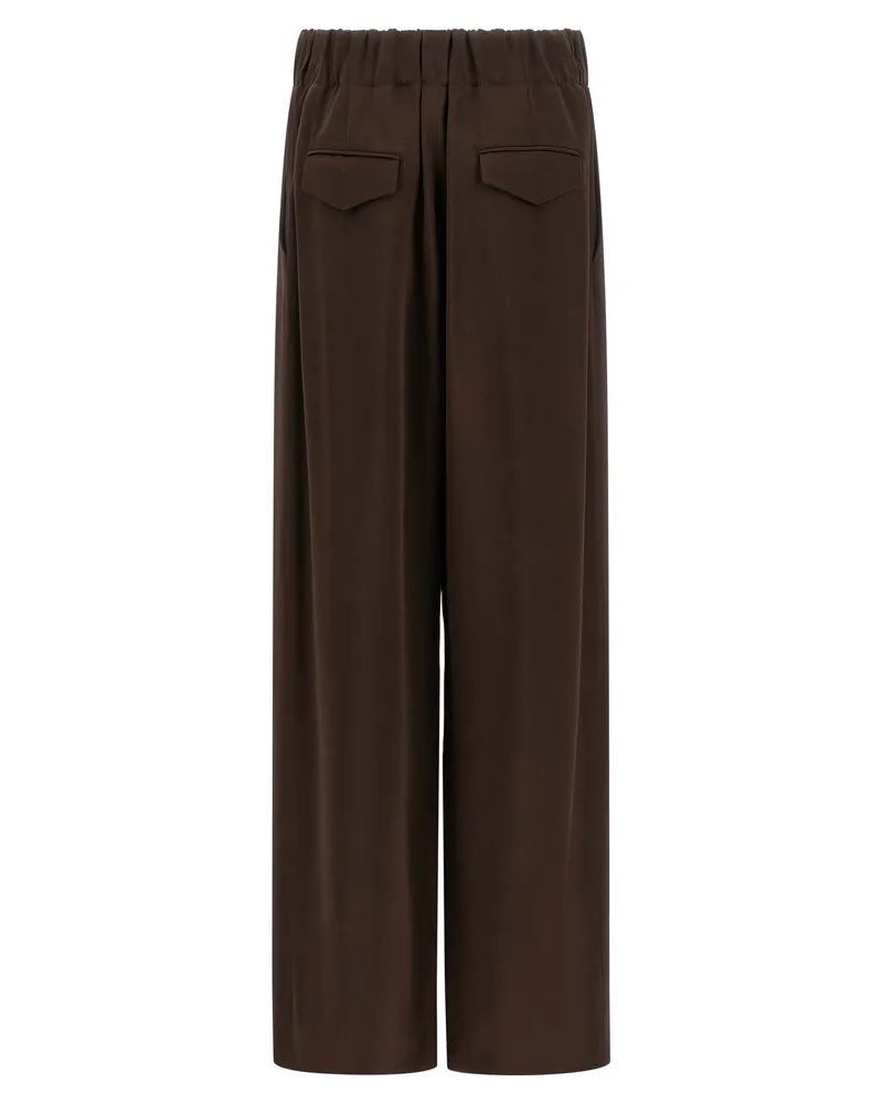 Jil Sander Fluid Viscose Trousers — Brown Brown