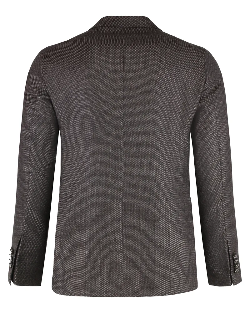 Tagliatore Men's Wool Jacket Single-Breasted Dark Brown Virgin Suit & Dinner Brown