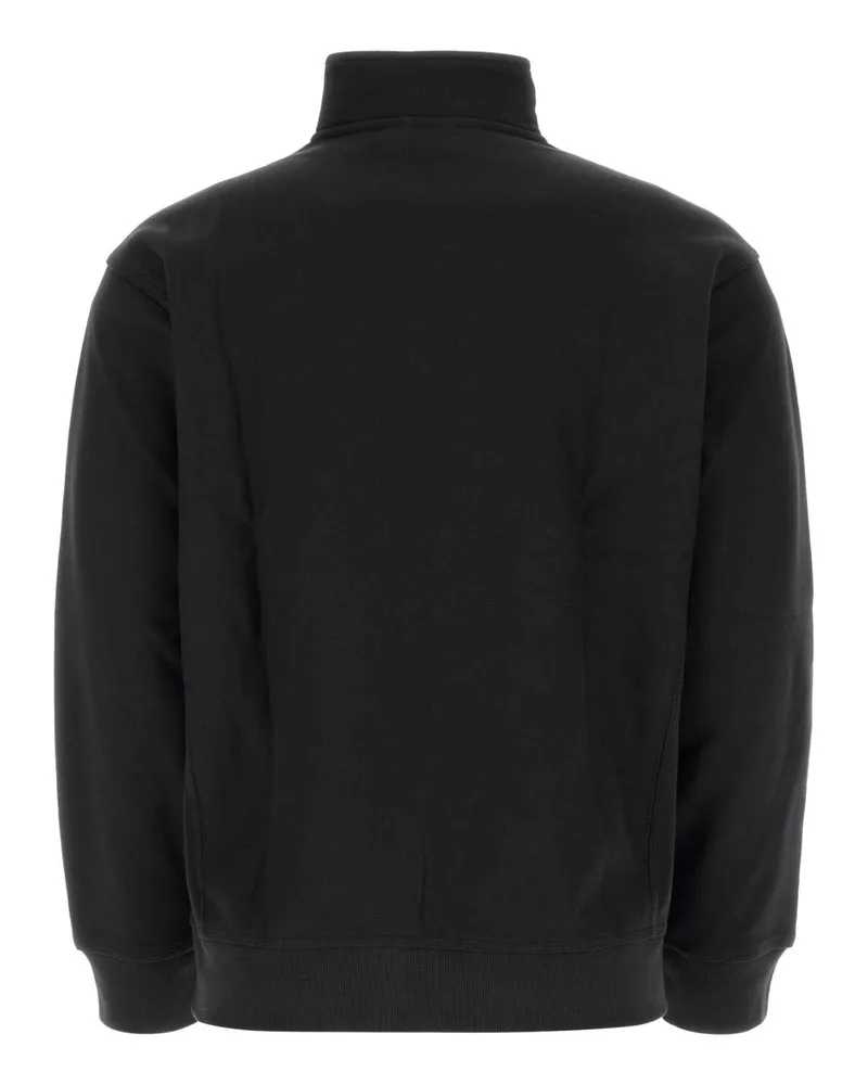 Carhartt WIP Unisex Black Cotton Blend Half Zip American Script Sweat Exterior: Polyester Felpe Sweater Black