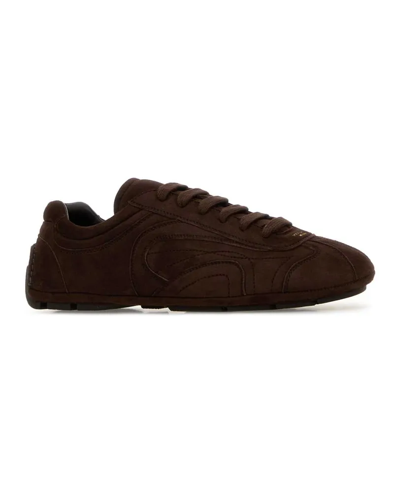 Prada Men's Brown Suede Montecarlo Re-Edition 2005 Sneakers Moro Brown
