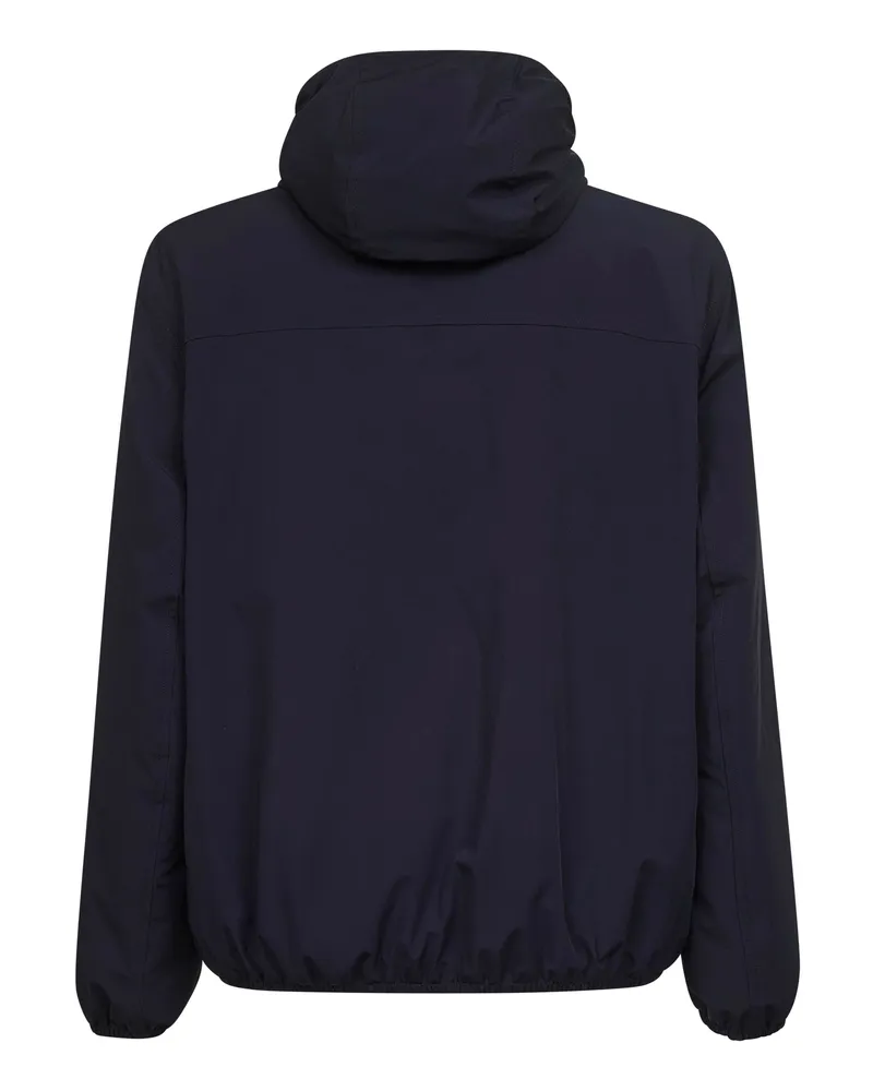 Brunello Cucinelli Men's Hooded Nylon Jacket Blue Polyamide Bomber Navy